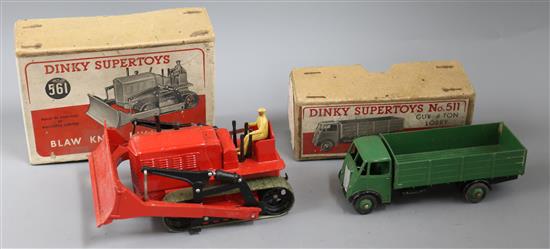 Dinky toys - No. 511 Guy 4 ton lorry and No. 561 Blaw Knox bulldozer